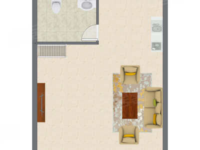 2室1厅 47.70平米