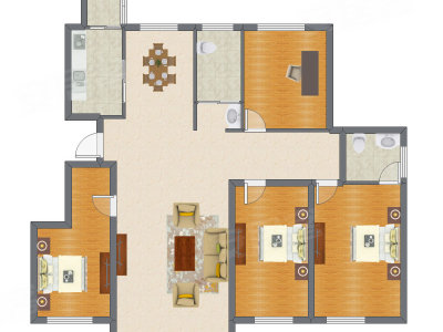 4室2厅 168.20平米