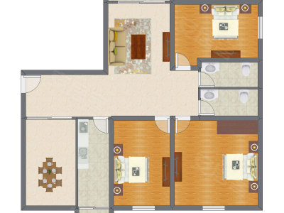 3室2厅 160.00平米