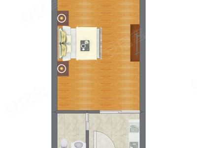 1室0厅 32.05平米户型图