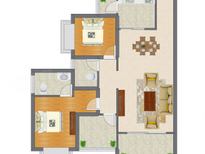2室2厅 98.50平米