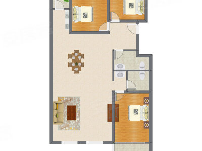 3室2厅 151.69平米户型图