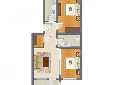 2室1厅 73.06平米