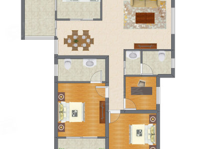 3室2厅 111.00平米