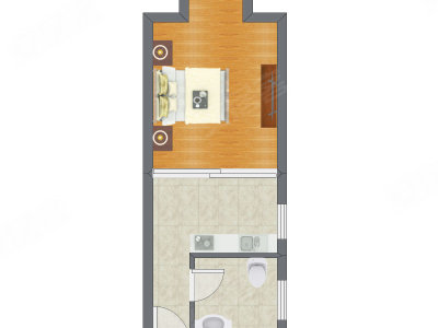 1室0厅 34.14平米户型图