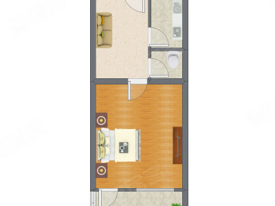 1室1厅 47.81平米