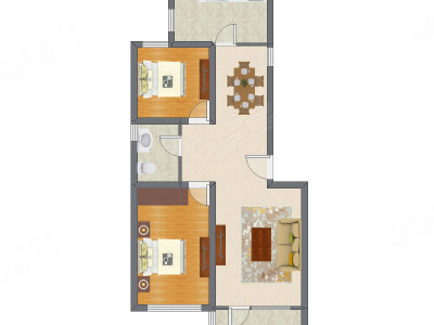 2室2厅 101.50平米户型图