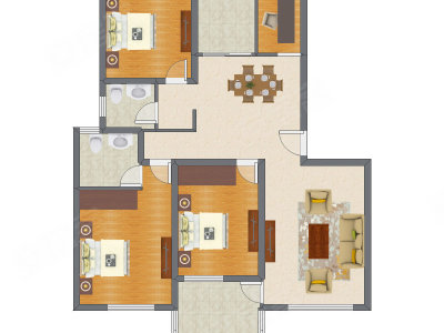 4室2厅 125.80平米