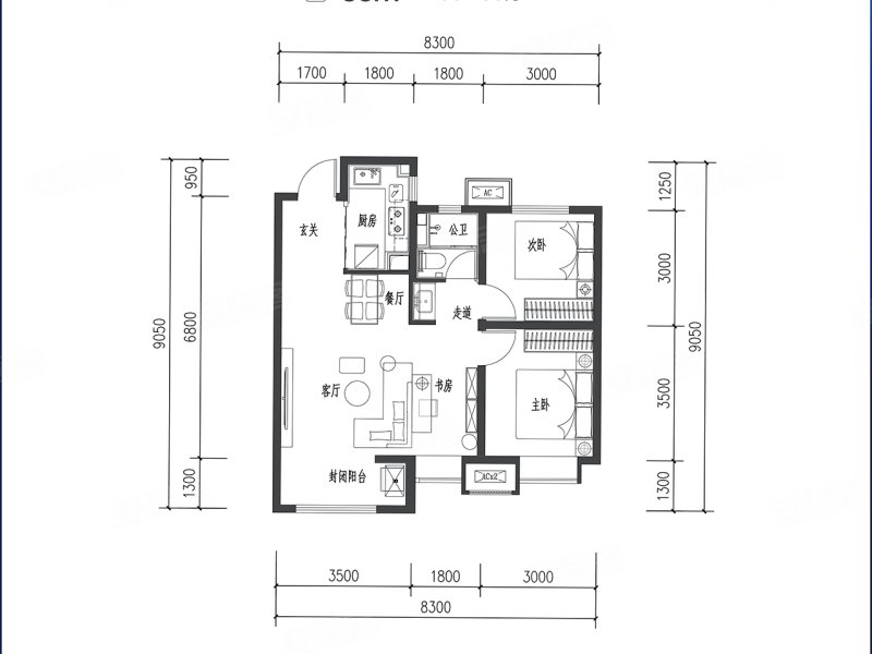 保利·和悦华锦2室2厅1卫85㎡南78万