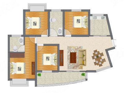 4室2厅 83.05平米