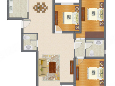 3室2厅 140.24平米