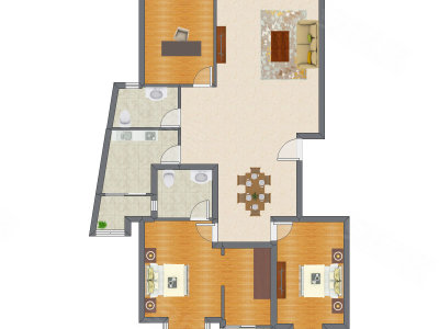 3室2厅 155.84平米