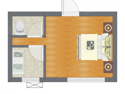 1室0厅 43.31平米户型图