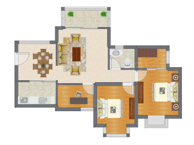 3室2厅 90.31平米