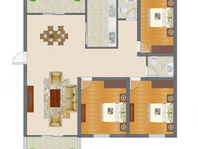 3室2厅 109.26平米