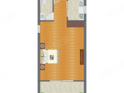1室0厅 69.00平米户型图