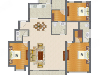 3室2厅 192.38平米