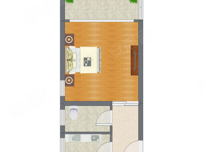 1室1厅 42.76平米