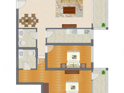 2室2厅 132.00平米