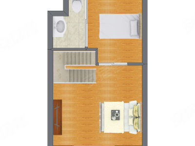 2室2厅 42.35平米户型图
