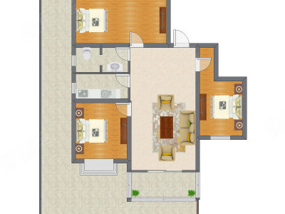 3室1厅 89.11平米