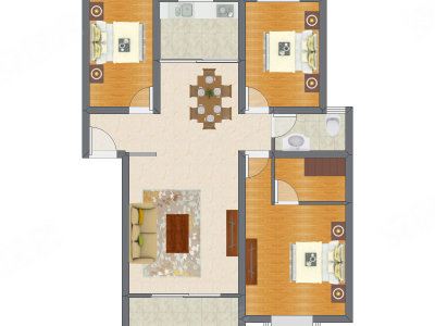 3室2厅 112.82平米户型图