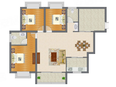 3室2厅 97.14平米