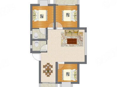 3室2厅 114.30平米户型图