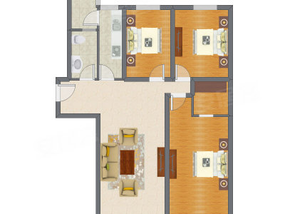 3室1厅 121.56平米