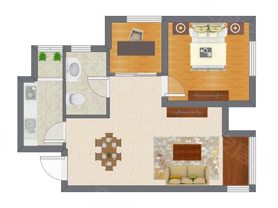 2室2厅 65.00平米