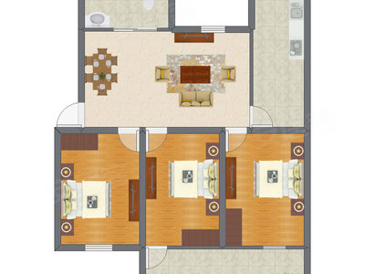 3室2厅 81.76平米