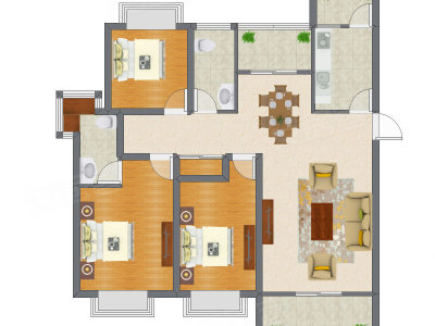 3室2厅 135.16平米