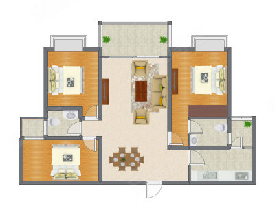 3室2厅 94.85平米