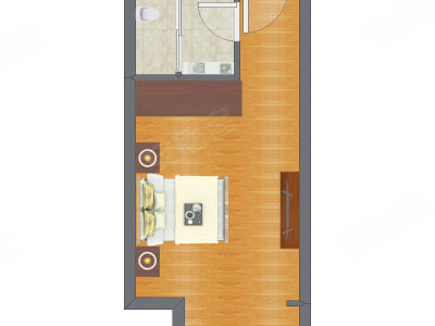 1室0厅 36.58平米