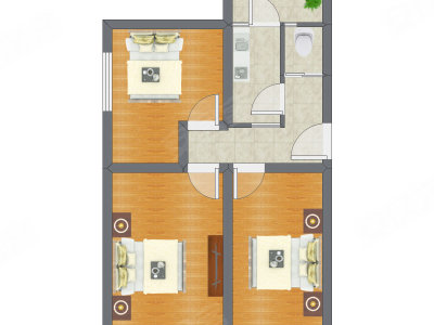 3室1厅 63.71平米