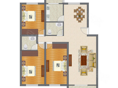 3室2厅 144.61平米