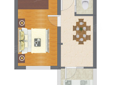 1室1厅 37.83平米