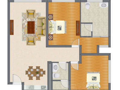 2室2厅 140.58平米