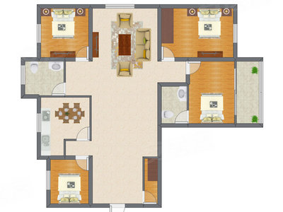 3室2厅 157.50平米