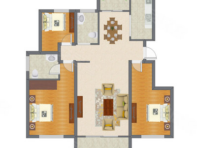 3室2厅 119.82平米户型图