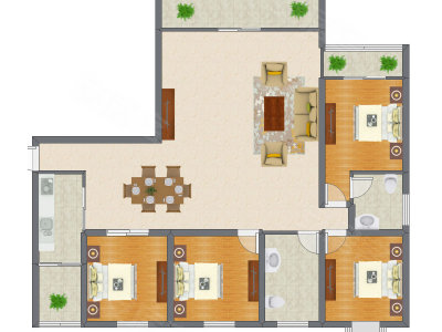 4室2厅 144.50平米