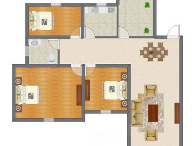 3室2厅 115.56平米