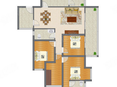 3室2厅 110.76平米