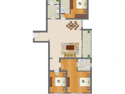 3室2厅 154.63平米户型图