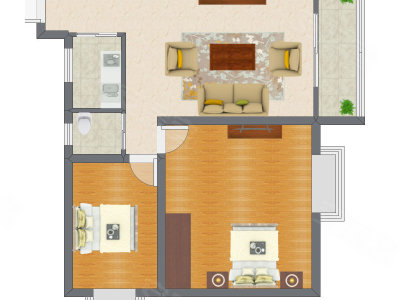 2室1厅 140.00平米户型图