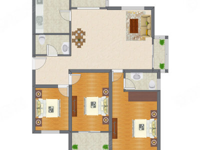 3室2厅 160.50平米