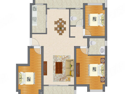 3室2厅 113.41平米户型图