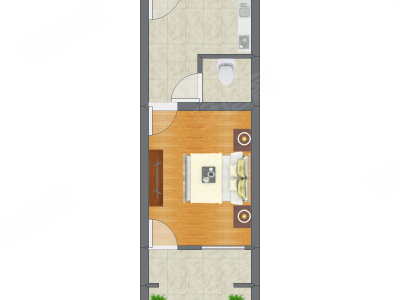 1室0厅 36.97平米户型图