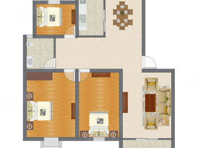 3室2厅 92.11平米