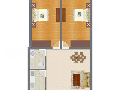 2室2厅 108.00平米
